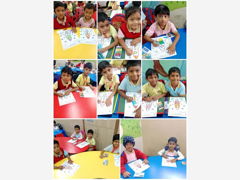 Drawing and colouring competition by Kindergarten students