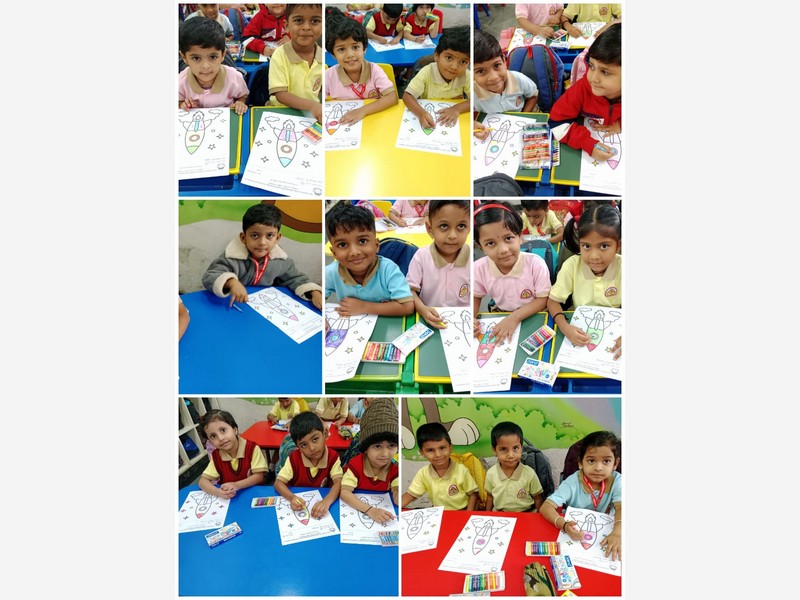 Drawing and colouring competition by Kindergarten students