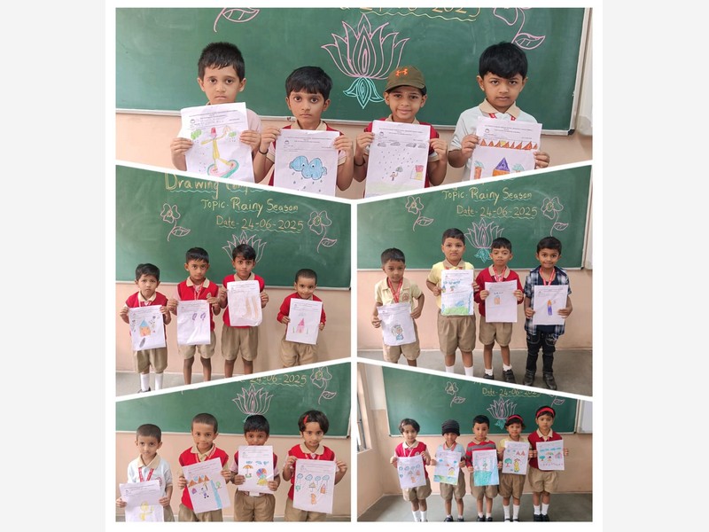 Drawing and colouring competition by Kindergarten students