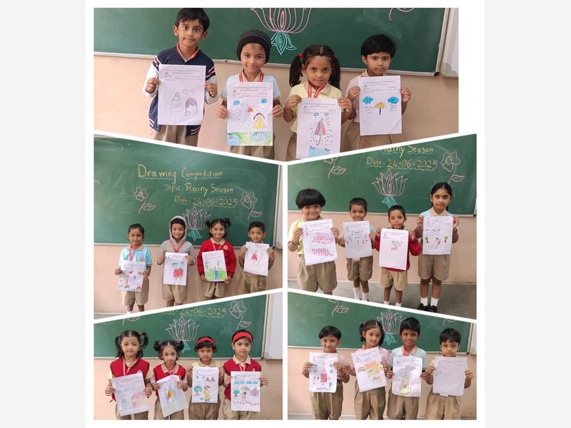 Drawing and colouring competition by Kindergarten students