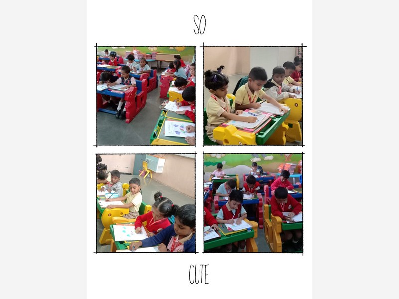 Drawing and colouring competition by Kindergarten students